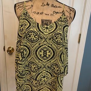 Lime green and navy blue top